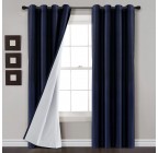 Blackout Faux Silk Navy Blue Curtain Fabric