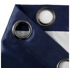 Blackout Faux Silk Navy Blue Curtain Fabric
