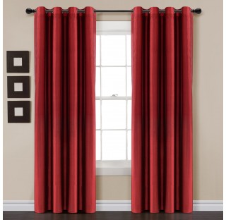 Blackout Imitation Silk Red Curtain Fabric