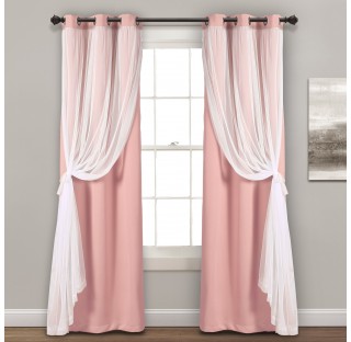Elegant bedroom blackout pink curtains