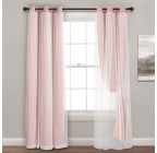 Elegant bedroom blackout pink curtains