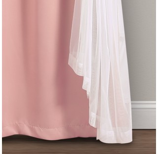 Elegant bedroom blackout pink curtains