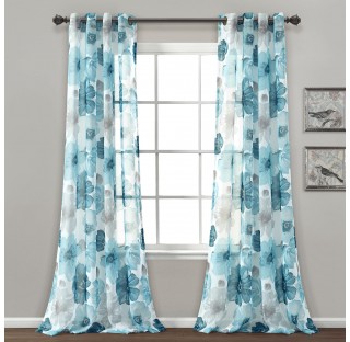 Floral Insulated Grommet 100% Blackout Curtain