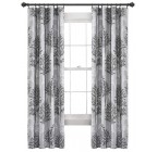 Grey Linear Tree Blackout Grommet Curtains
