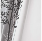 Grey Linear Tree Blackout Grommet Curtains