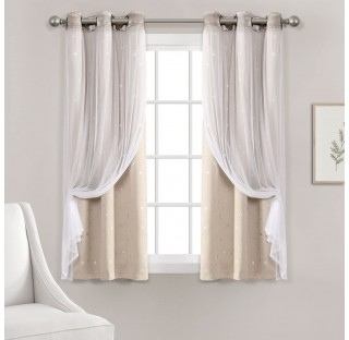 Grommet Neutral Blackout Curtains