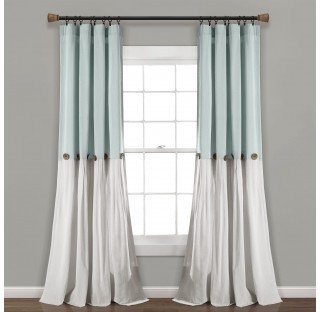 Linen Button 100% Lined Blackout Curtains