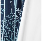 Navy Linear Tree Blackout Grommet Curtains