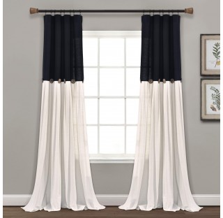 Navy and White Blackout Curtains