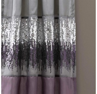 Purple and grey blackout curtains