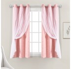 Sheer Insulated Grommet Blackout Pink Curtain