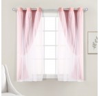 Sheer Insulated Grommet Blackout Pink Curtain