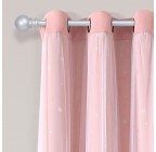 Sheer Insulated Grommet Blackout Pink Curtain