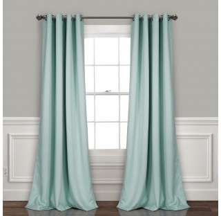 Thermal Insulation Grommet Blackout Cyan Curtains