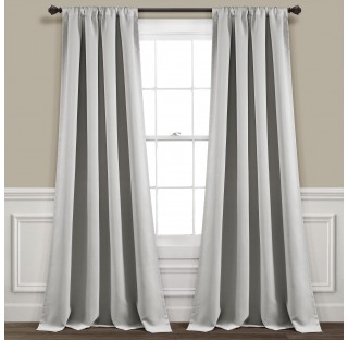 Thermal insulation blackout window light grey curtain