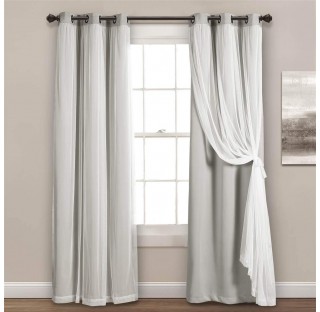 Tulle Grommet Light Grey Curtain