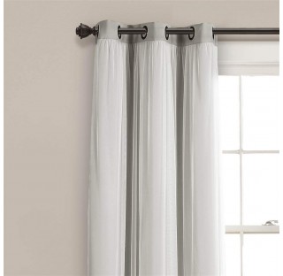 Tulle Grommet Light Grey Curtain